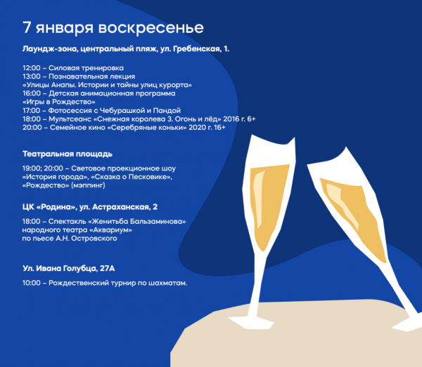 Новогодние праздники в Анапе в 2024 году: афиша мероприятий