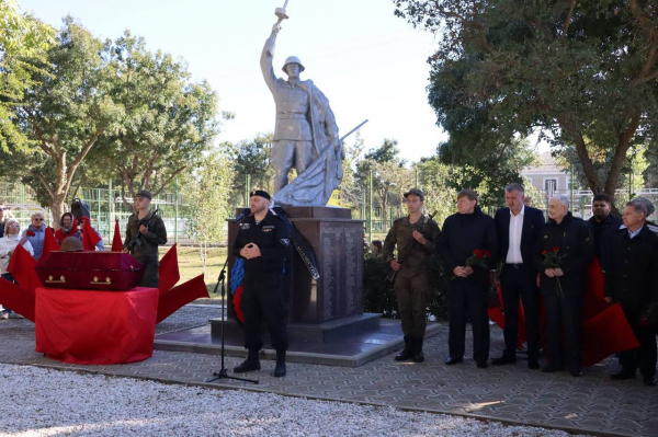 В Анапе в станице Благовещенской перезахоронили останки красноармейцев