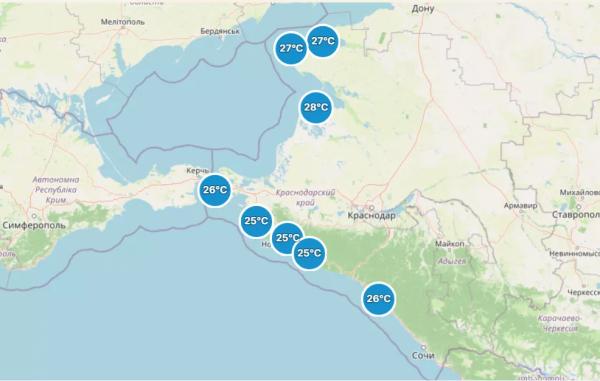 До 28 &deg;C прогрелась вода в море у побережья Краснодарского края
